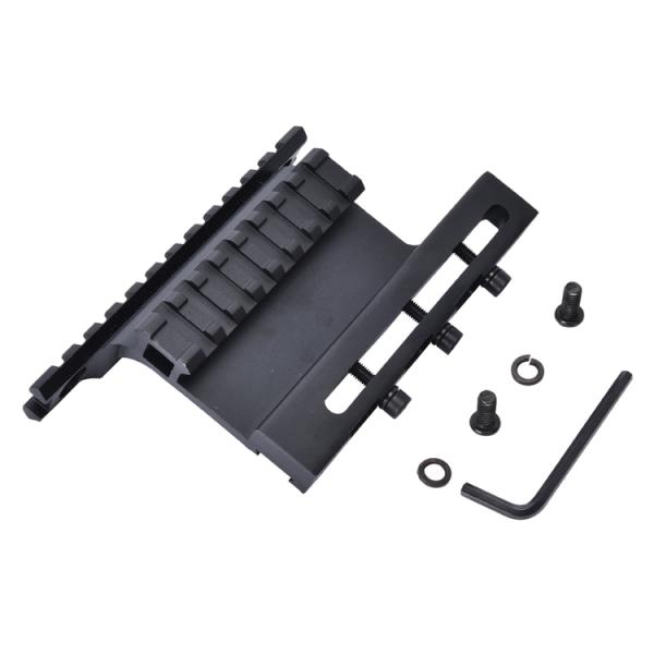 Side Mount Sight Scope Mount System with 127mm Bottom Length and Matte Black Finish