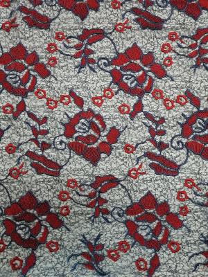 Red Large Floral Colored Embroidery Crochet Lace Fabric Female Dress