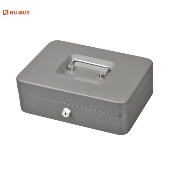 Wear Resistant Metal Cash Box With Lock Coin Storage Money Safe 3 Compartments