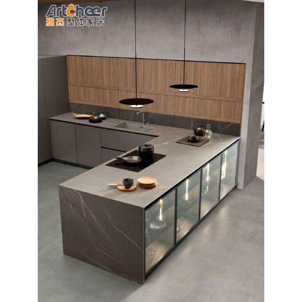 Modern Design Kitchen Cabinet with Stainless Steel Organizer Shelf and 3 Years Guarantee