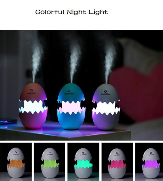 Lovely Egg Aroma Essential Oil Diffuser Aromatherapy Air Mist Humidifier Purifier with Led Night Light