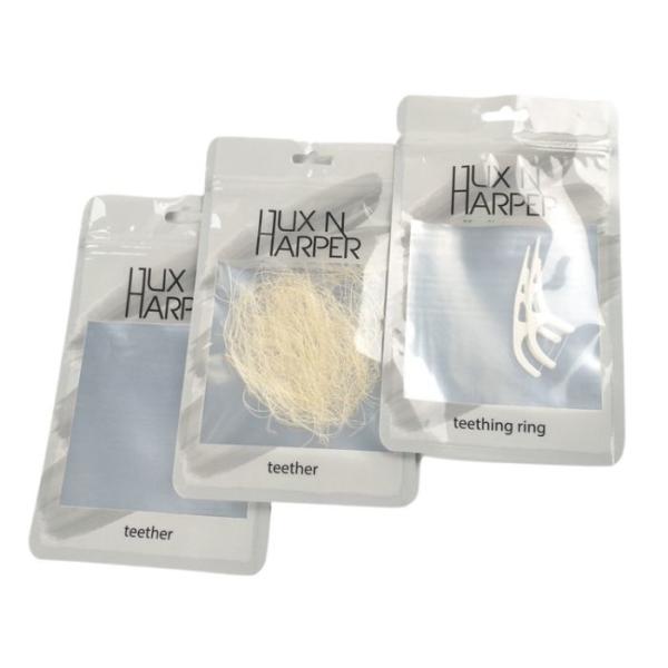 Low MOQ Matte Frosted Transparent Zipper Bag Resealable Flat Pouches Food grade Teether Aligner Packaging Bags