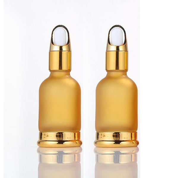 Роскошная округлая форма бутылки эфирного масла матированного стекла капельницы золота