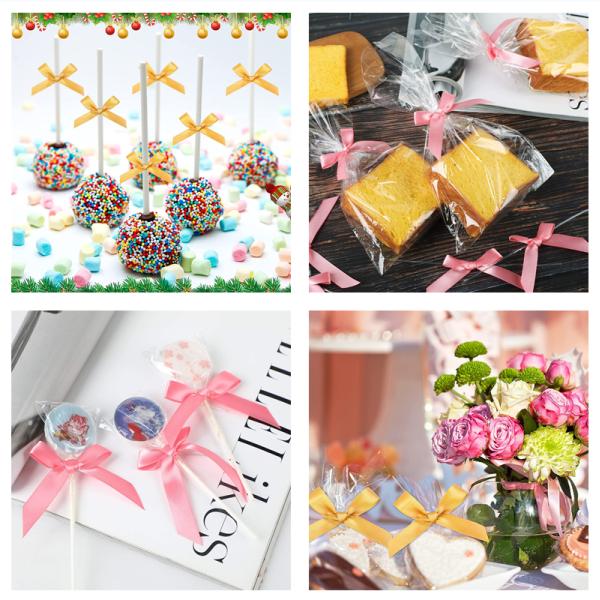 Заранее сделанные мини самоклеящиеся луки Сатин подарочная лента лук для аксессуара одежды