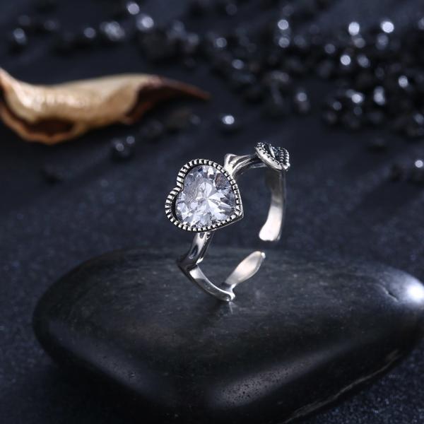 18K White Gold Moissanite Ring Custom Sterling Silver Diamond Ring