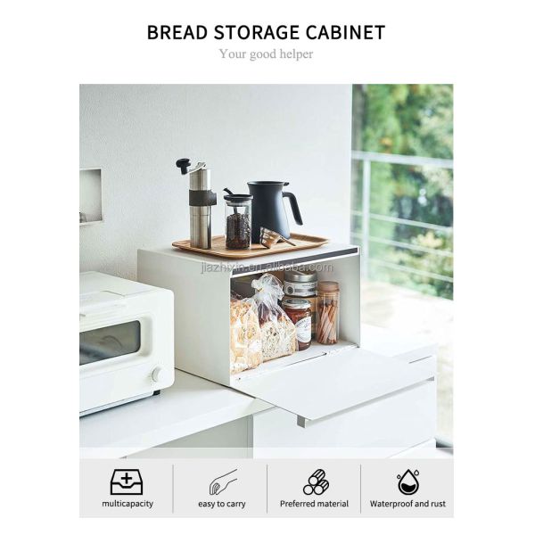 Cabinet Living Room Magnetic Door Steel Stacking Bread Boxs Coffee Machine Organize Rack Kitchen Countertop Spice Storage Shelf