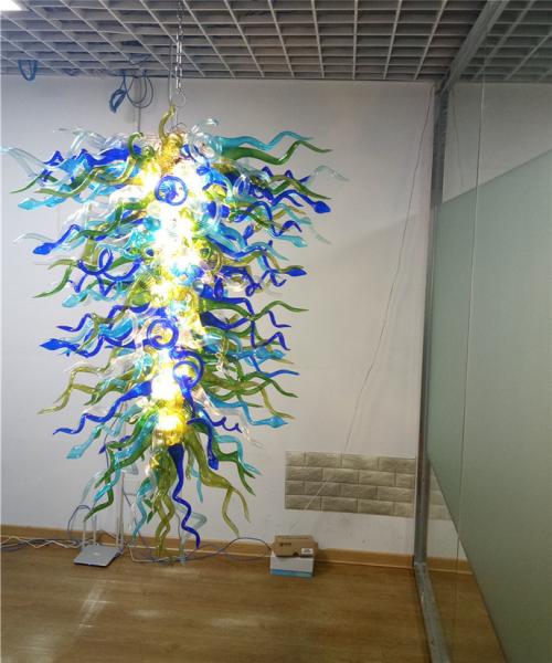 Custom blown glass Drop chandeliers Art Chandelier Contemporary Handmade Blown Glass Big Chandeliers （WH-GB-08)