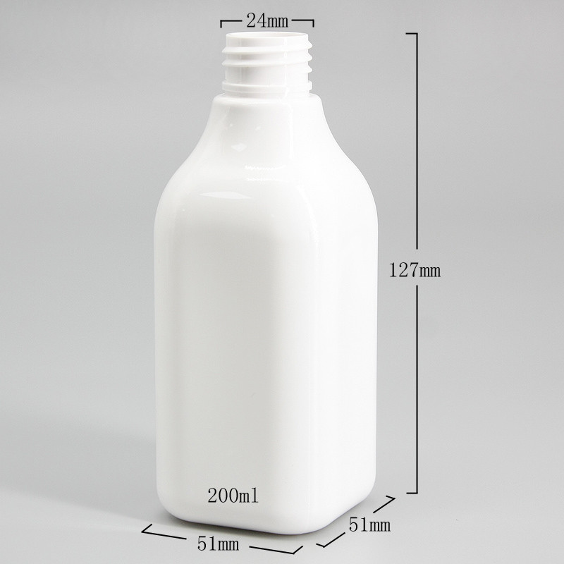 Бутылка квадрата 200ml пластиковая косметическая упаковывая для шампуня