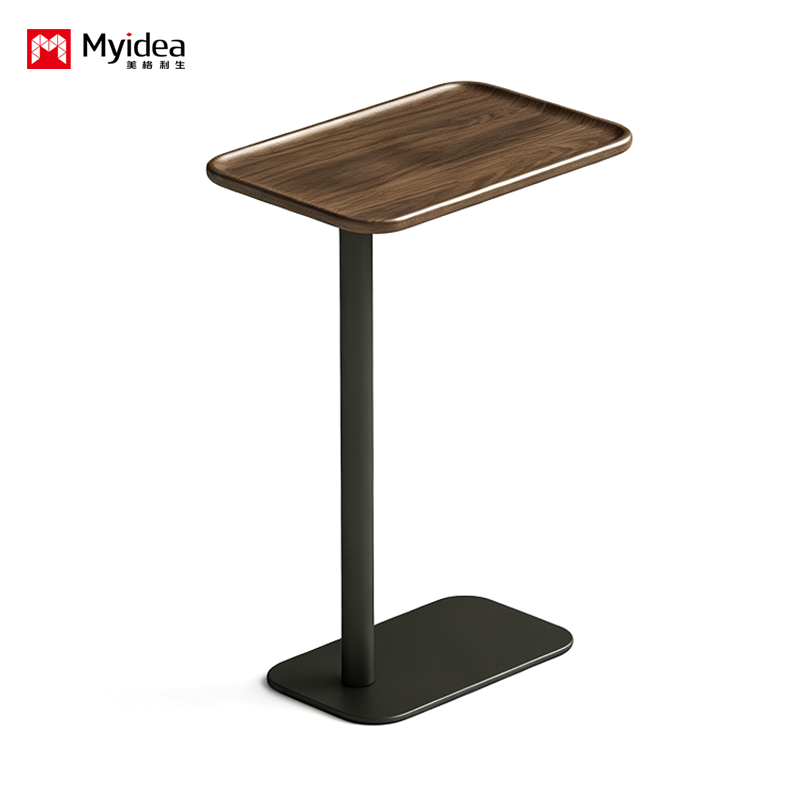 Modern Eco-Friendy Side Table Panel Board Top Metal Legs Sleek Easy Move for Villa Hotel Home Office Commercial Interiors