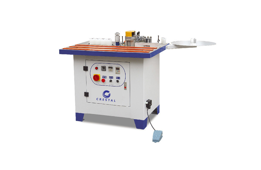 Manual curved edge bander with 10-50mm panel thickness 0.3-3mm edge band thickness and 20mm min working radius for stable edge banding