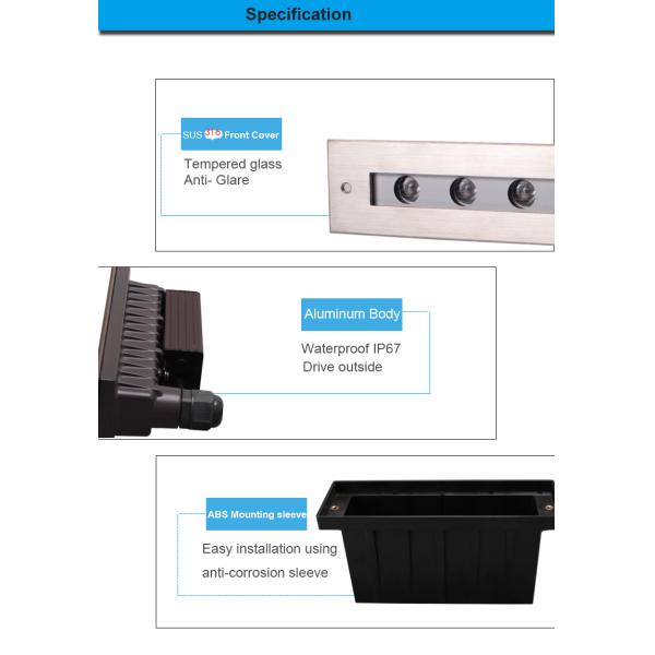 Aluminum Housing Recessed LED Underground Light / White Inground Pool LED Lights