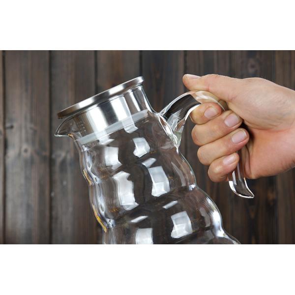 Heat Resistant Glass Water Pitcher Juice Beverage Carafe With Lid Clear Color