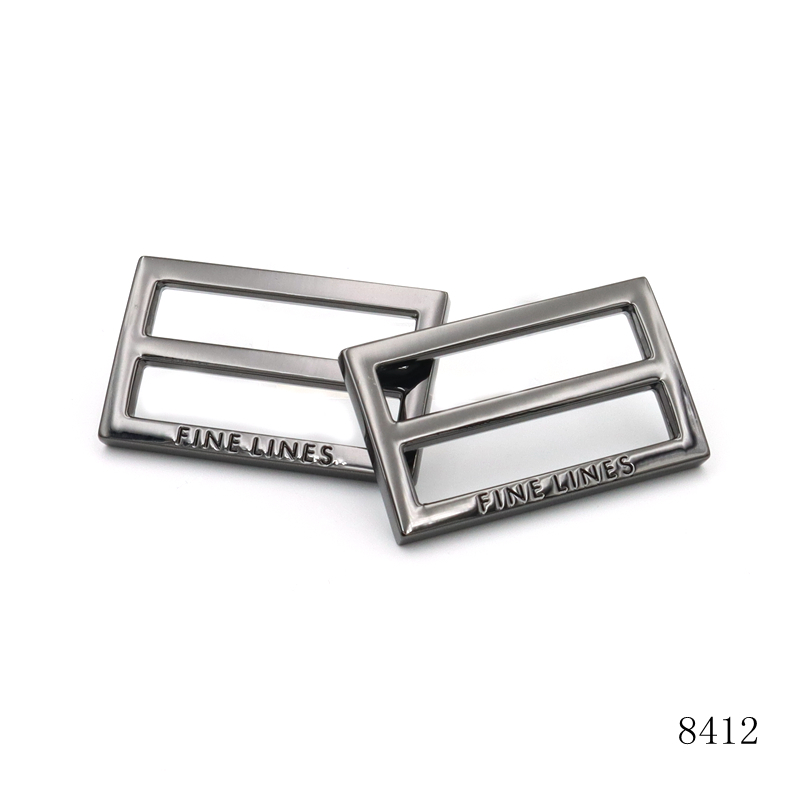38mm Metal Strap Adjusters Gunmetal Black Metal Slider Buckles