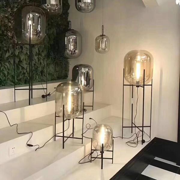 Home Deco Lighting fixtures LED Living Room Bedroom Smoke Gray Glass Standing Lamp(WH-MFL-28)