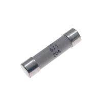 6x25mm Cartucho de sopro lento Tubo cerâmico Fuse Link 20A 75V Com Copper Silver Plated Cap