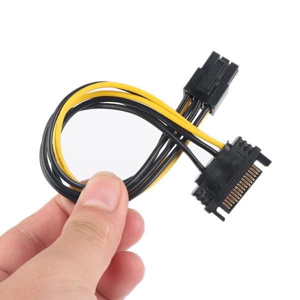 0.15m Sata 15 Pin To 6 Pin Power Cable PCI-E Sata Converter Computer Accessories