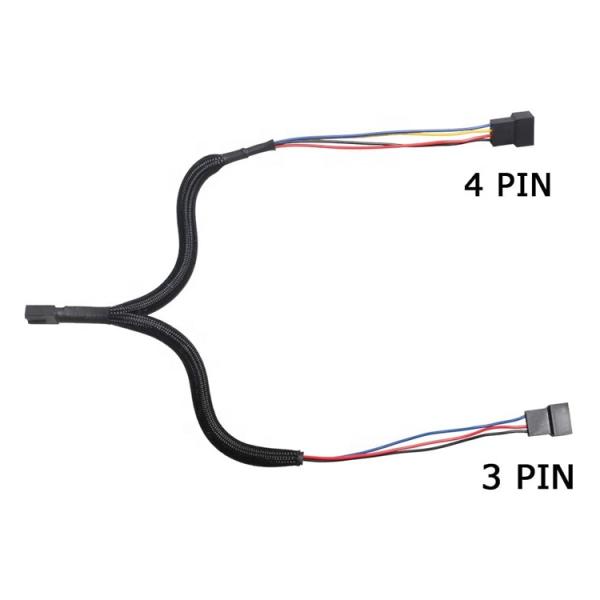 Motherboard CPU 4 PIN Connector PC Case Temperature Control Cooling Fan Y Splitter Extension PWM Cable