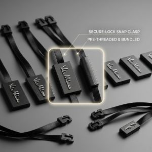 100 Pieces Black Hang Tag String Plain Rectangle Durable Strong Suitable for