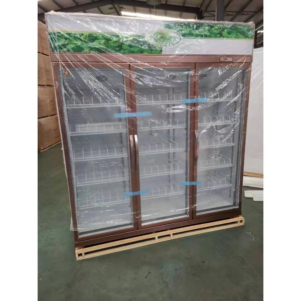 1860L Upright Glass Door Display Freezer 110V To 240V 3 Door