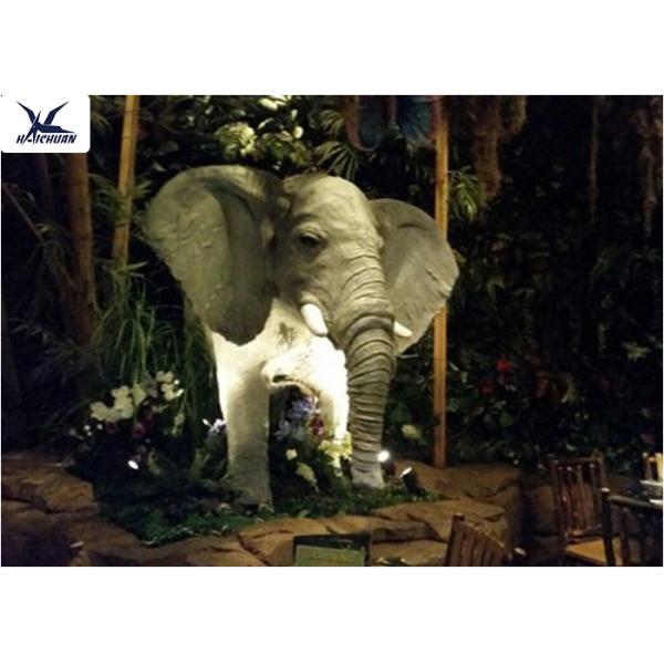 Zoo Park Decorative Life Size Animatronic Animals Large Elephant Figurines 