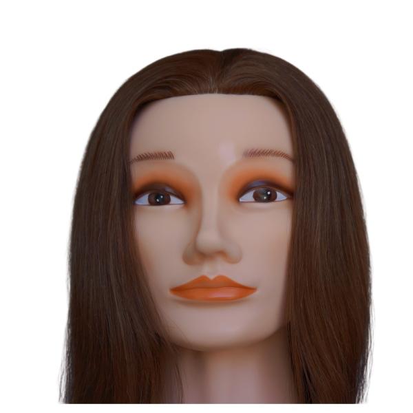 European Face Practice Mannequin Head with Backward Hair Direction and Human Hair