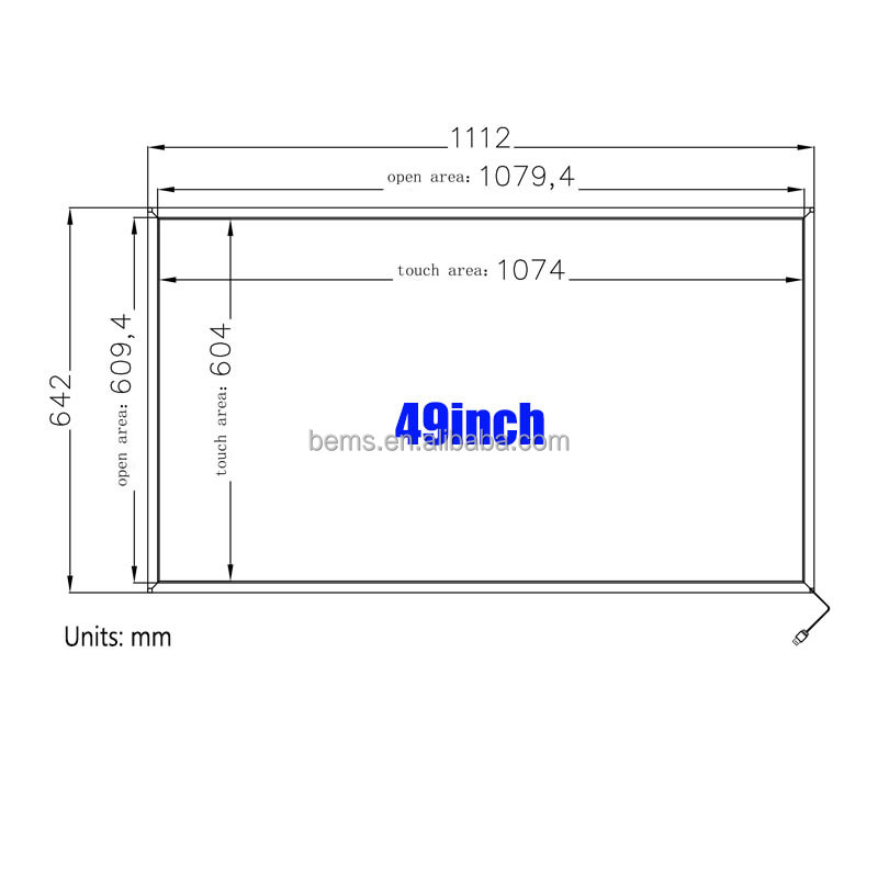 Компоненты цифровой сигнализации 110-220В 20/40 точек Touch Screen Overlay Kit IR Multi Touch Frame