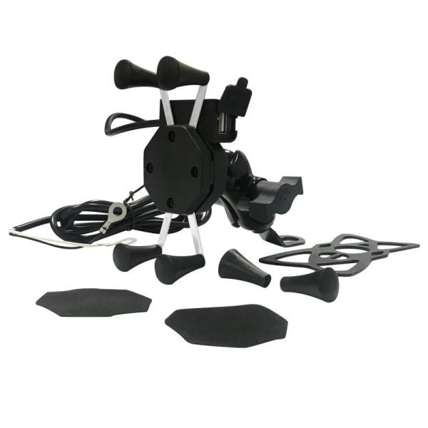 5V 2.5A Usb Charger Scooty Mobile Stand , ABS Universal Bike Phone Mount