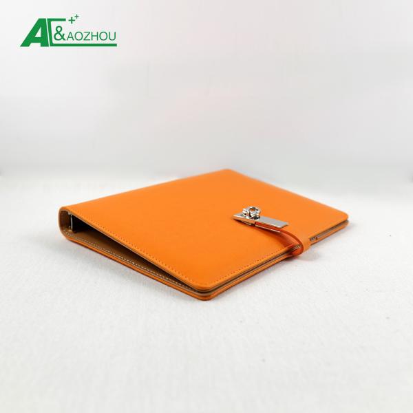 Middle Size Refillable Calendar Organizer Orange Color 6 Metal Ring Binding