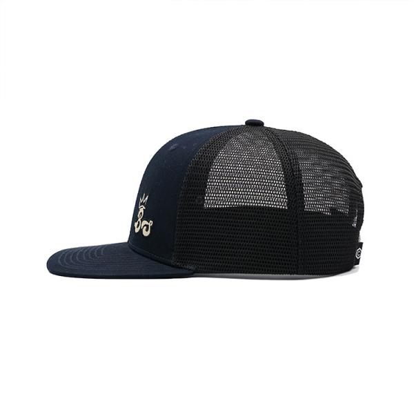 Coroa lisa do alto nível do tampão de 5 esportes do basebol de Bill Mesh Snap Back Trucker Hat do painel