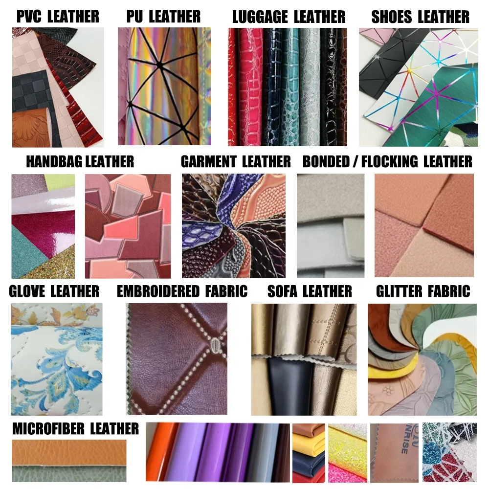 PU Leather Solid Color Woven Pattern Embossed Design Artificial Leather Fabric for Bag Cloth