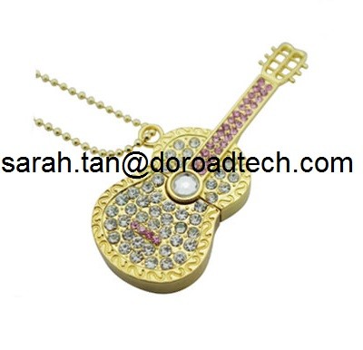 New Cute Jewelry Guitar USB Flash Drives Full Capacity Guaranteed