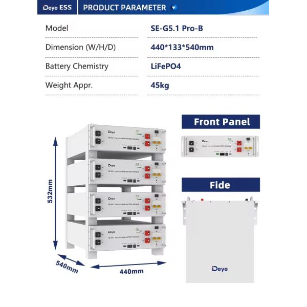 Good Price Deye BOS-G High Voltage ESS LiFePO4 Battery Pack Container 20kWh 30kWh 50Kwh 60kWh With BMS for Energy Storage System
