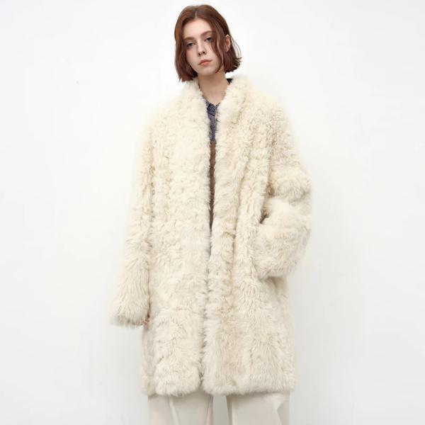 Faux Persian Lamb Fur Coat