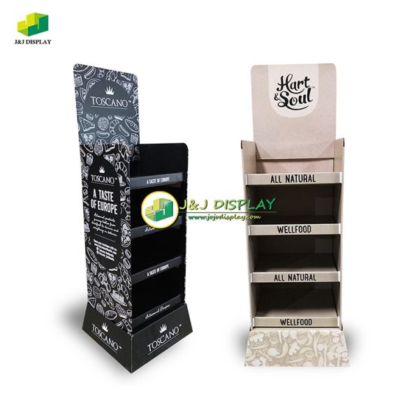 Knock Down Paper Floor Display Stand Waterproof For Retailers