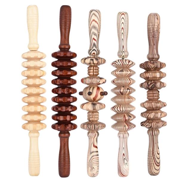 Ручка ролика массажа SGS 39CM 18CM деревянная для иглоукалывания тела