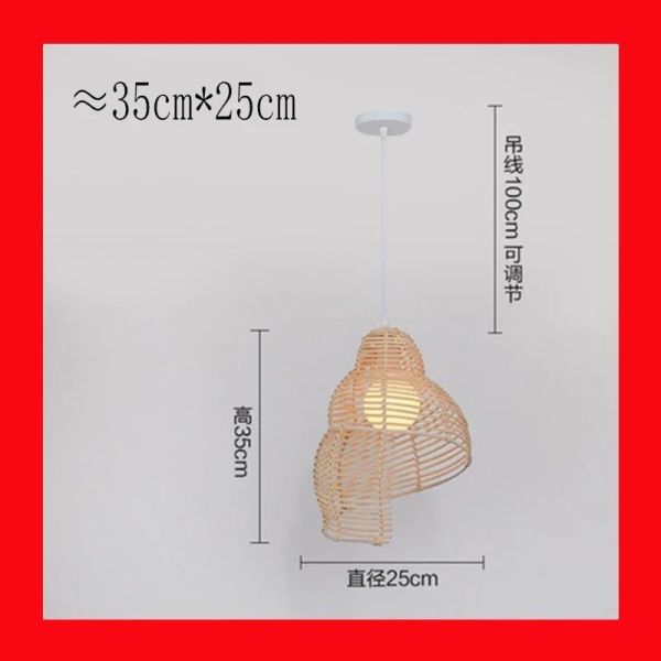 Study Room Lights Parlor home decor Southeast Asia Bamboo Conch Pendant Lamp(WH-WP-110)