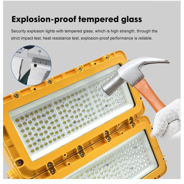 Aluminum Alloy Tempered Glass LED Explosion Proof Lighting 150W 300W 600W for Hazardous Locations