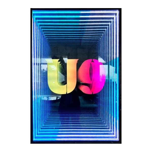 Custom Designs Infinity Mirror Logo Rgb Neon Sign Light Boxes for Indoor Advertising