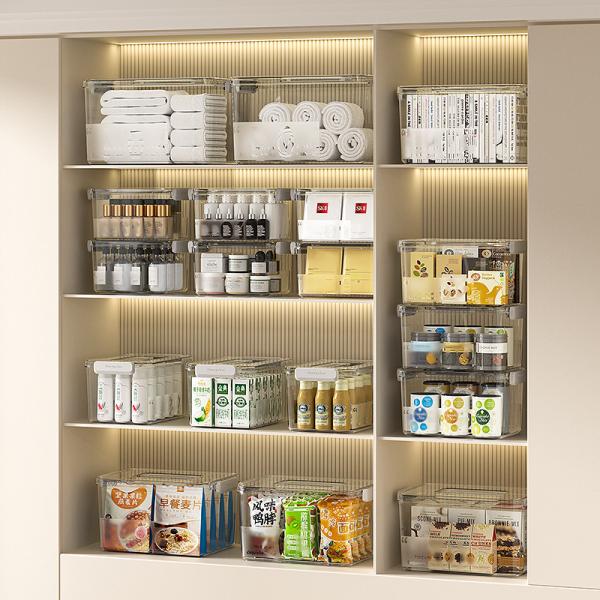 Pack Latching Lid Large Clear Plastic Storage Bins With Lids, Quart,  Latch - Stackable Container Boxes For Home, Bathroom, And Office Organization
