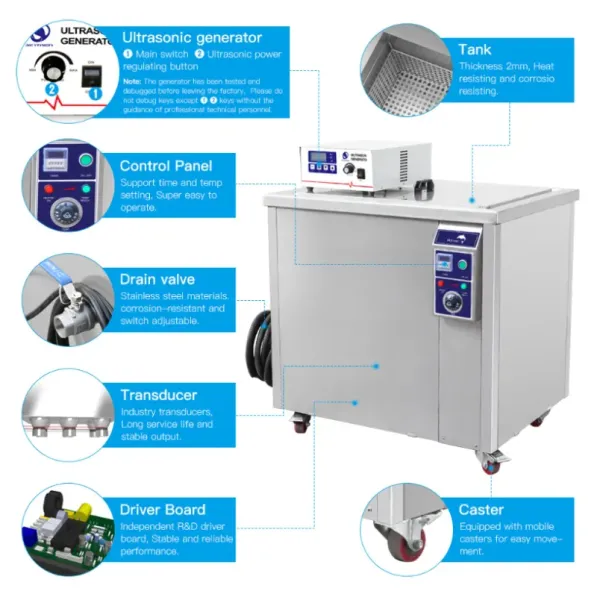 175L Electric Multi-Function High Efficiency Auto Parts Mechanical Industrial Ultrasonic Cleaner