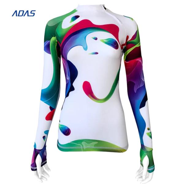 Breathable Womens Mens Swim Shirt Long Sleeve Rashie Unisex Rashguard Quick Drying