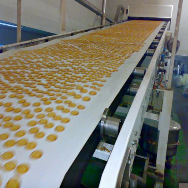 Biscuit Production Line Flat Belt Conveyor 0.4kW - 22kW Power High Efficiency