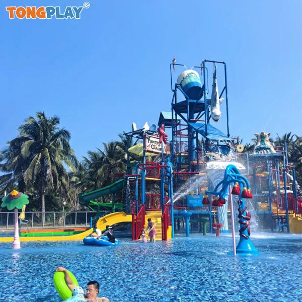 Suitable For All Ages Water Park Water Slide at Resort Hotel with Fiber Glass and More