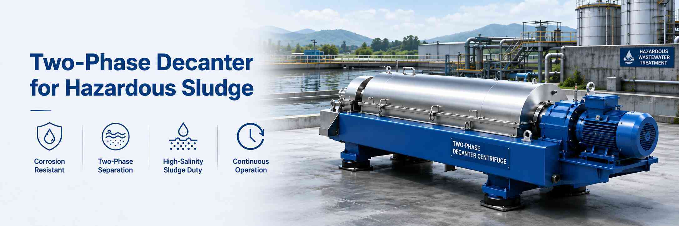 Two Phase Decanter Centrifuge for Landfill Leachate