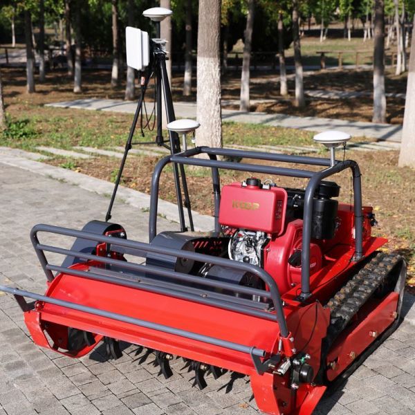 GPS DIY Industrial 4-Stroke Cordless Self Propelled Smart Crawler Lawn Mower Farm All Terrain Remote Control Compact Slope Weed
