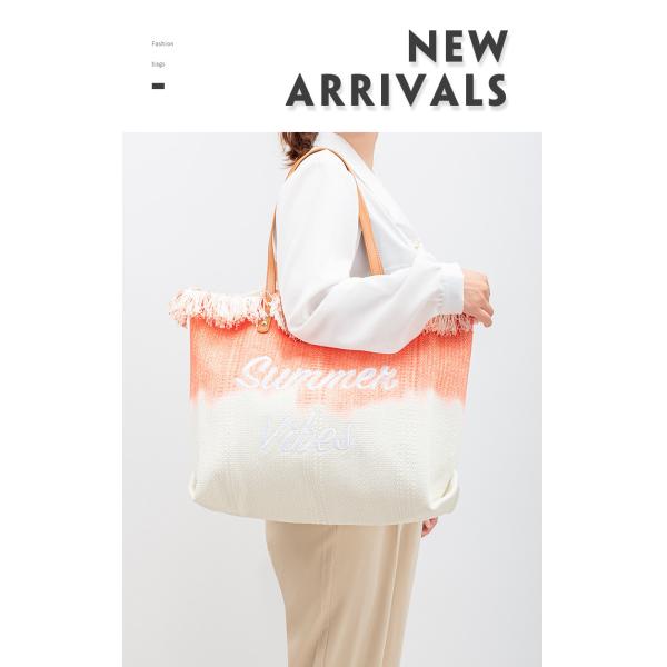 EMBROIDERED TOTE TASSEL DESIGN CANVAS BAG BRAIDED ALPHABET CANVAS UNDERARM NEW SHOULDER SUMMER HIGH CAPACITY WOMEN'S BAG