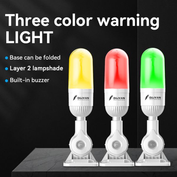 Industrial LED Warning Light with Custom Logo & 95dB Buzzer | 50000hrs Long Lifespan
