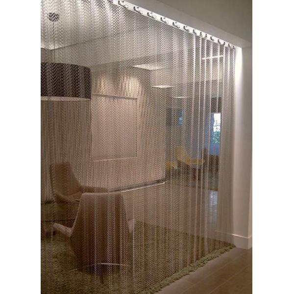 Architectural Metal Ring Curtain , Dark Blue Sun Rot Proof Ring Mesh Curtain