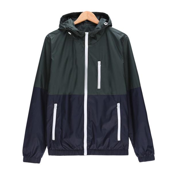 O zíper encapuçado de pouco peso da cor do contraste de S de Autumn Jacket Women da mola ocasional dos homens ' acima dos revestimentos Outwear