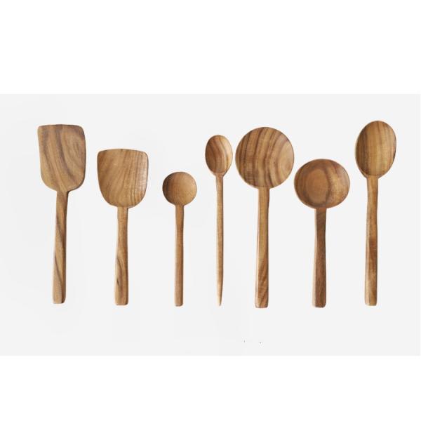 Japanese Style Kitchen Wooden Utensils Creative Combined Teak Wood Cooking Utensils